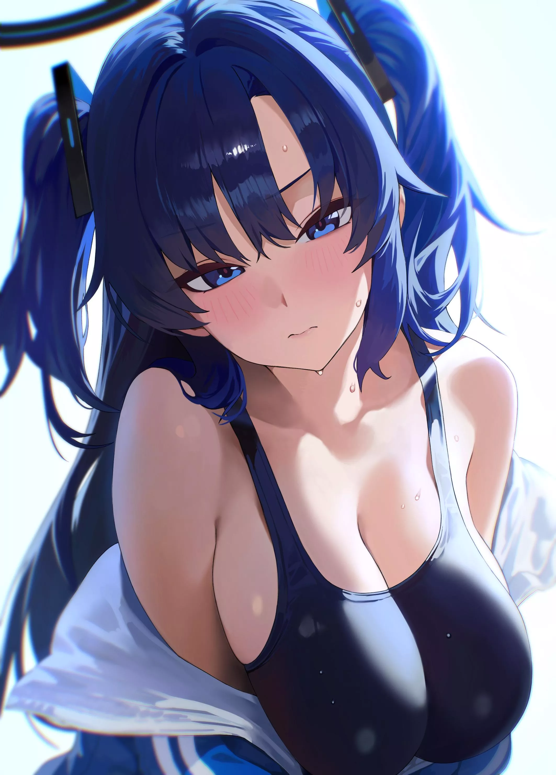 Yuuka in blue jacket and swimsuit (kazaneWind) [Blue Archive]