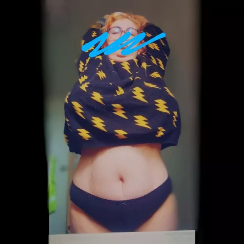 Biiig stretch showing off my soft tummy