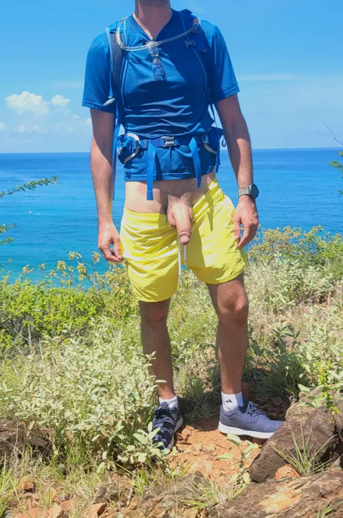 I asked my buddy to take a picture of me on a hike, gave him an extra surprise lol