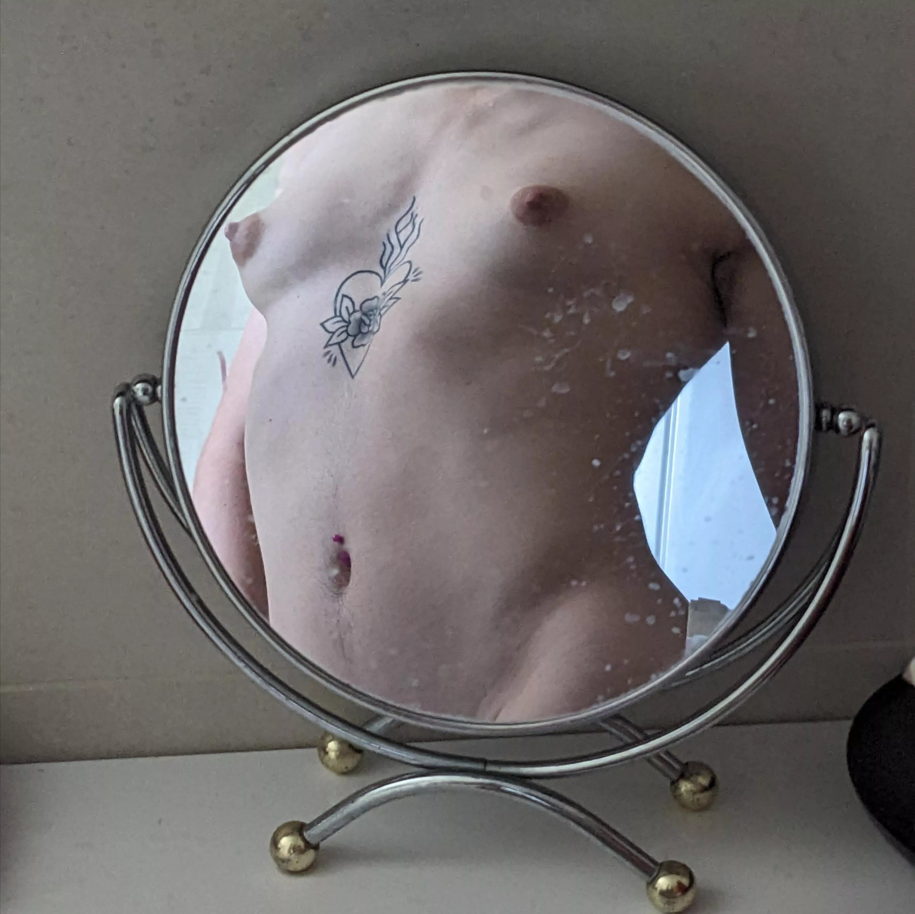 Mirror is dirty and so I can be 