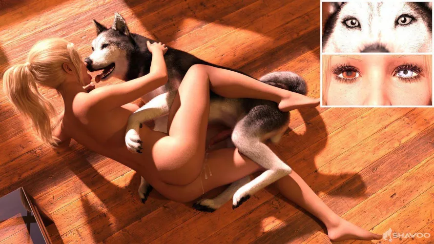 “Waking up in the morning just to find the doggo already in a knotty mood. Ever since let him fuck & cum inside, he just wants to fuck the tight pink pussy day, night and day.. [Shawoo]”