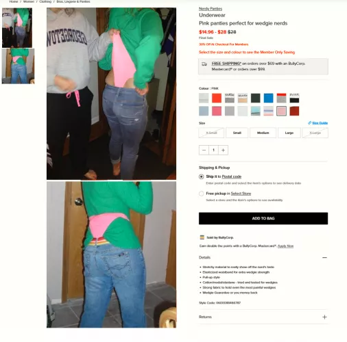 Was looking for some new panties (ripped all my wedgie pairs) and stumbled on this lmao