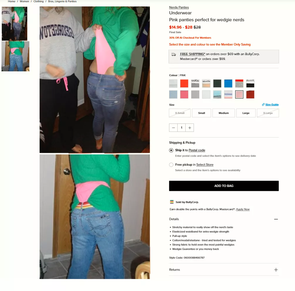 Was looking for some new panties (ripped all my wedgie pairs) and stumbled on this lmao