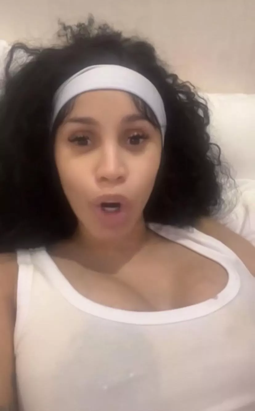 Cardi B Areola See Through Shirt 