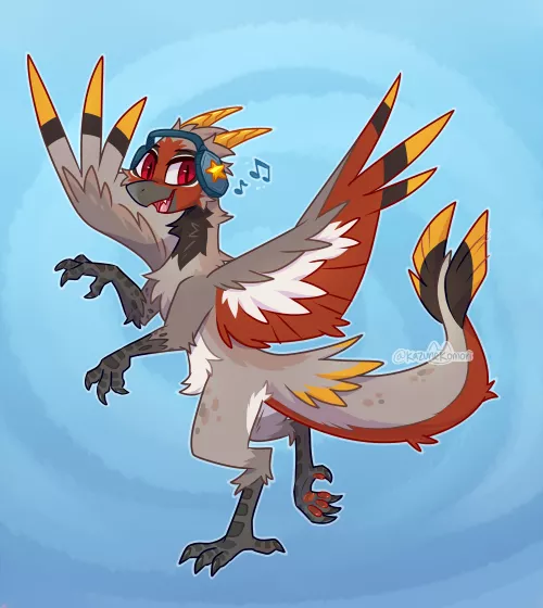 Dragon birb!! 🐉🐦 Recent fluffy dragon commission