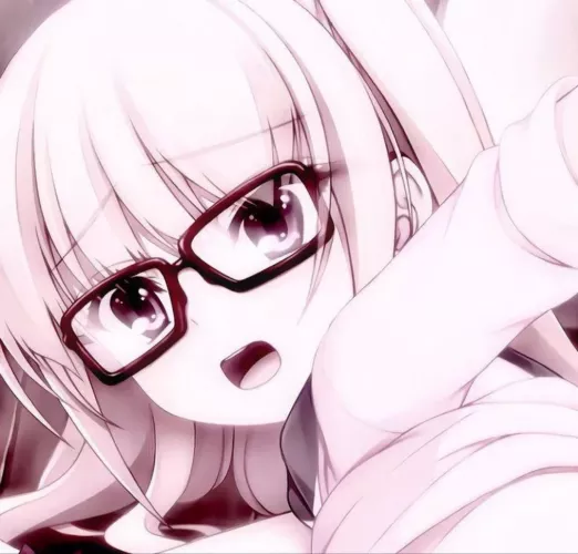 LF Color Source: glasses, open mouth, clothes lift, long hair, looking at viewer, eyebrows, school uniform, 1girl, face, close-up, portrait, looking back, arms behind back, shirt lift, long sleeves, upper teeth only