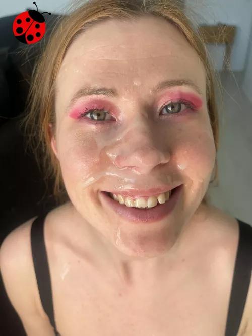 Showing how happy I am wearing cum on me
