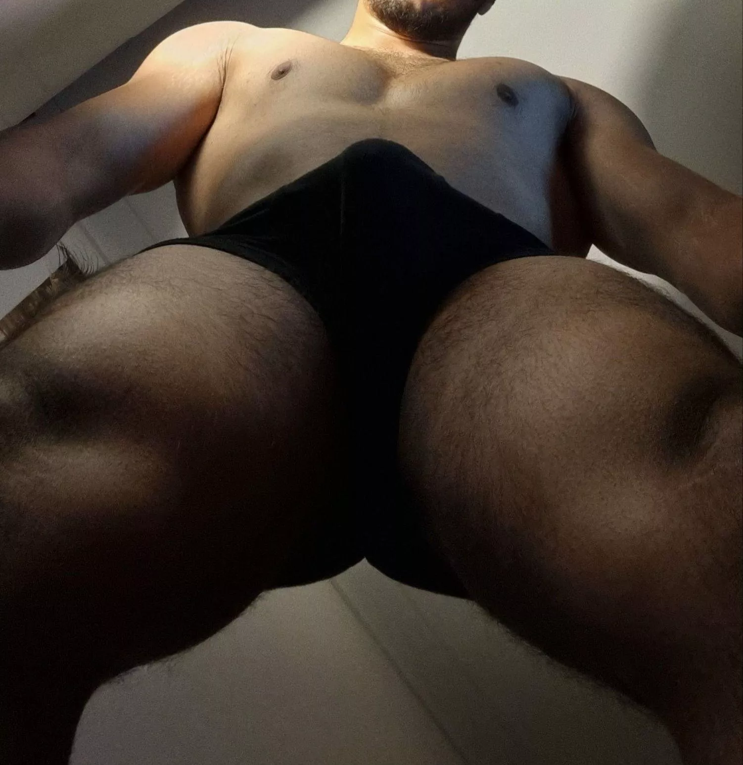 This should be your POV everytime I'm around. You better be on your knees with your chastity cage ready to drain daddy's cock.