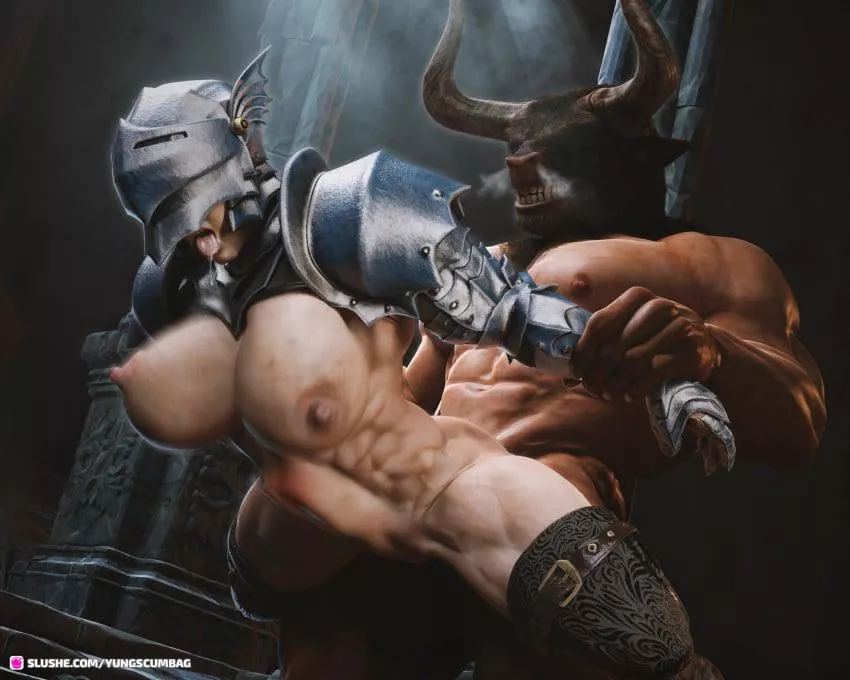 You really think you can defeat him alone? Now like it or not, you are his breed mare. (yungscumbag)