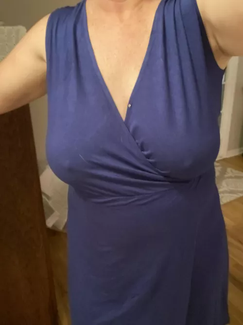 Blue dress is easy access