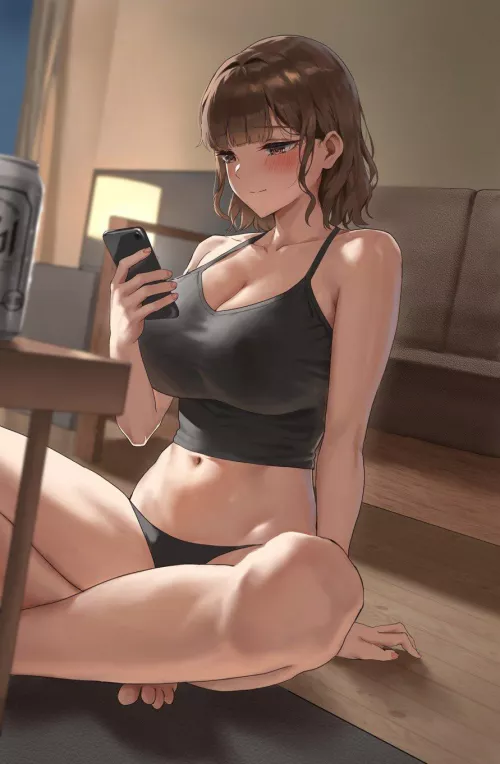 Checking her Phone 