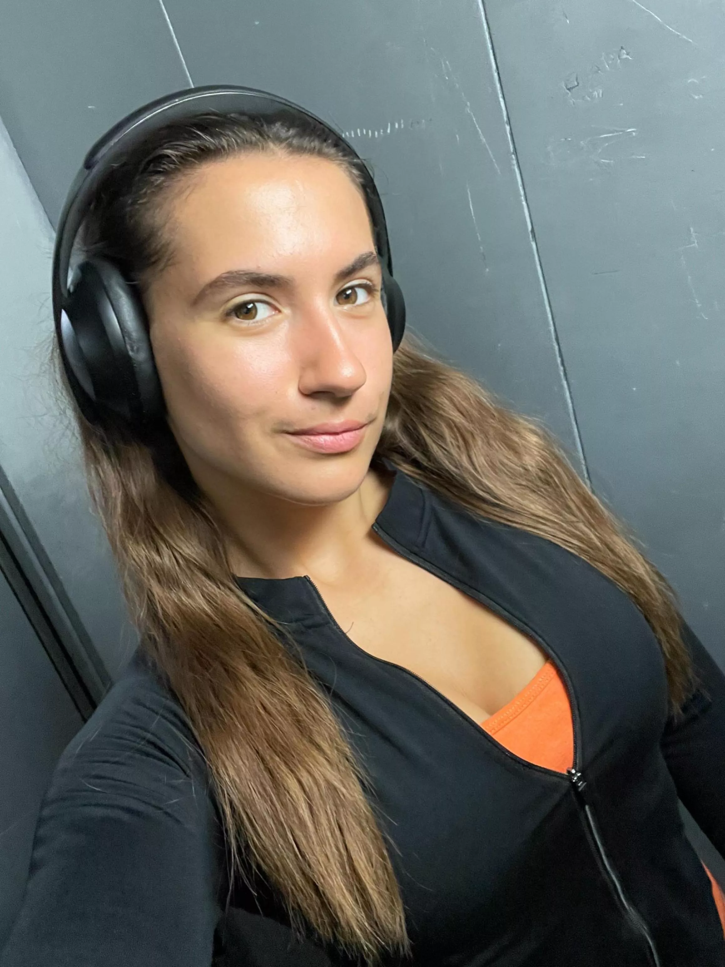 feeling cute in the elevator