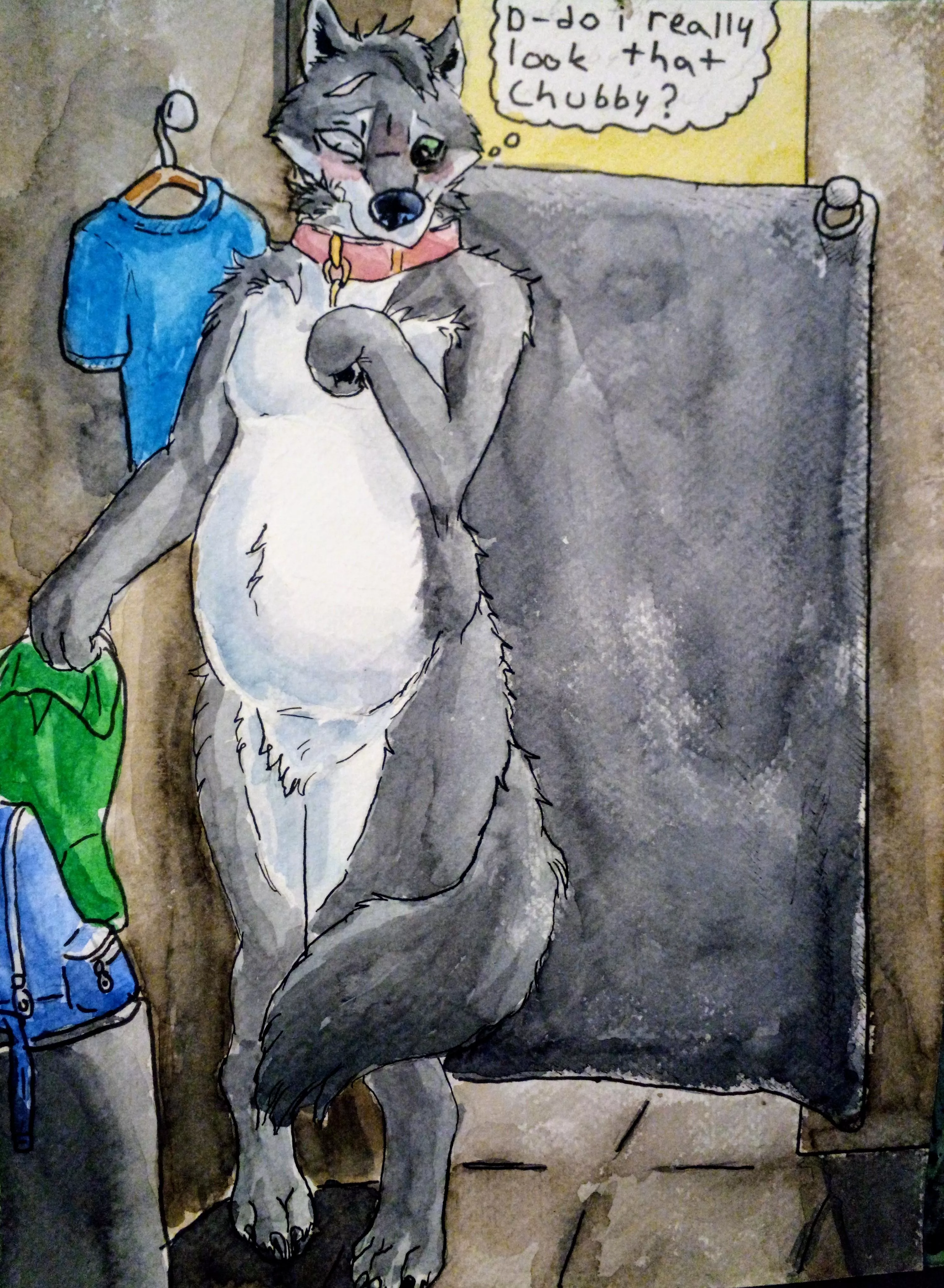 Fitting room ( watercolor sketch by me)