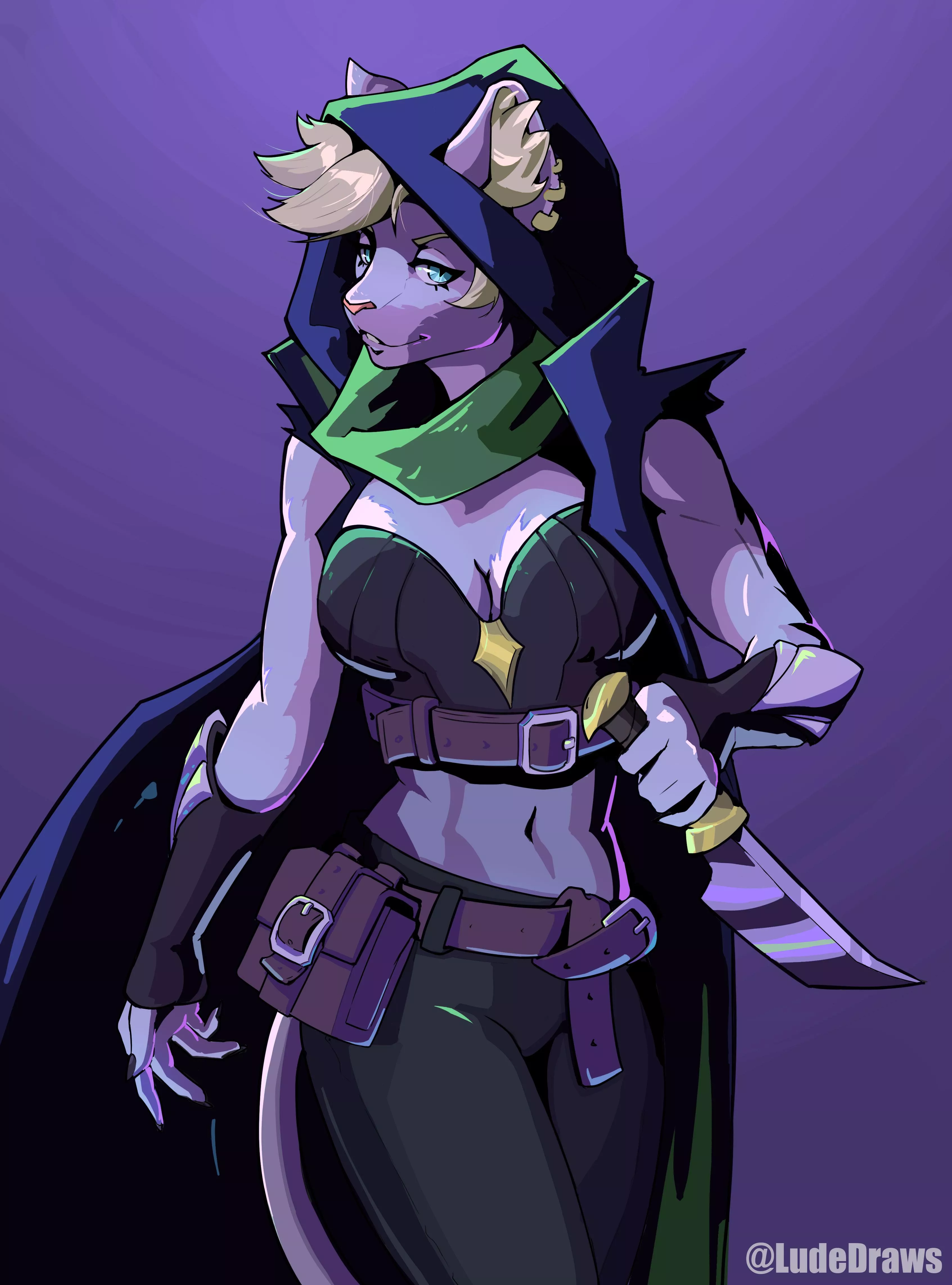 😼 My rogue girl, but in Hades style! 😼 (art by me)