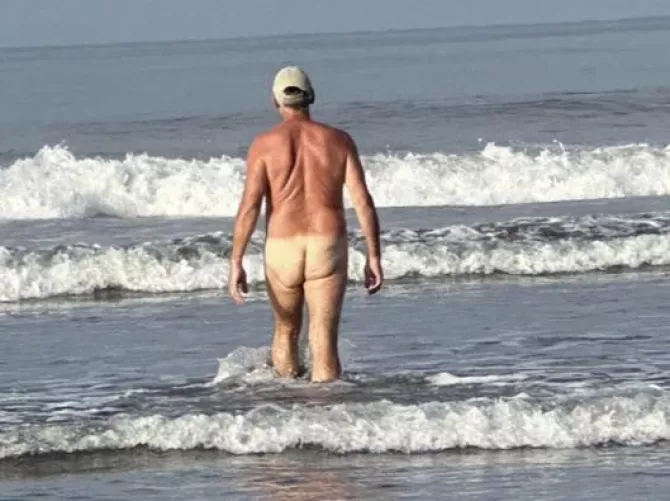 On my way out to go for a dip. 