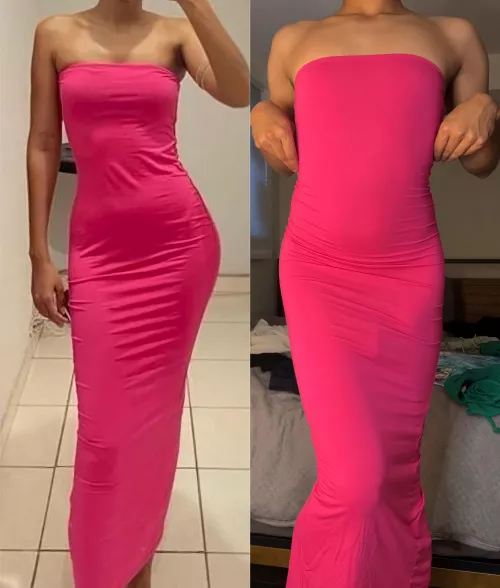 wearing my sisters dress 🤭 who wear it better? 🤍