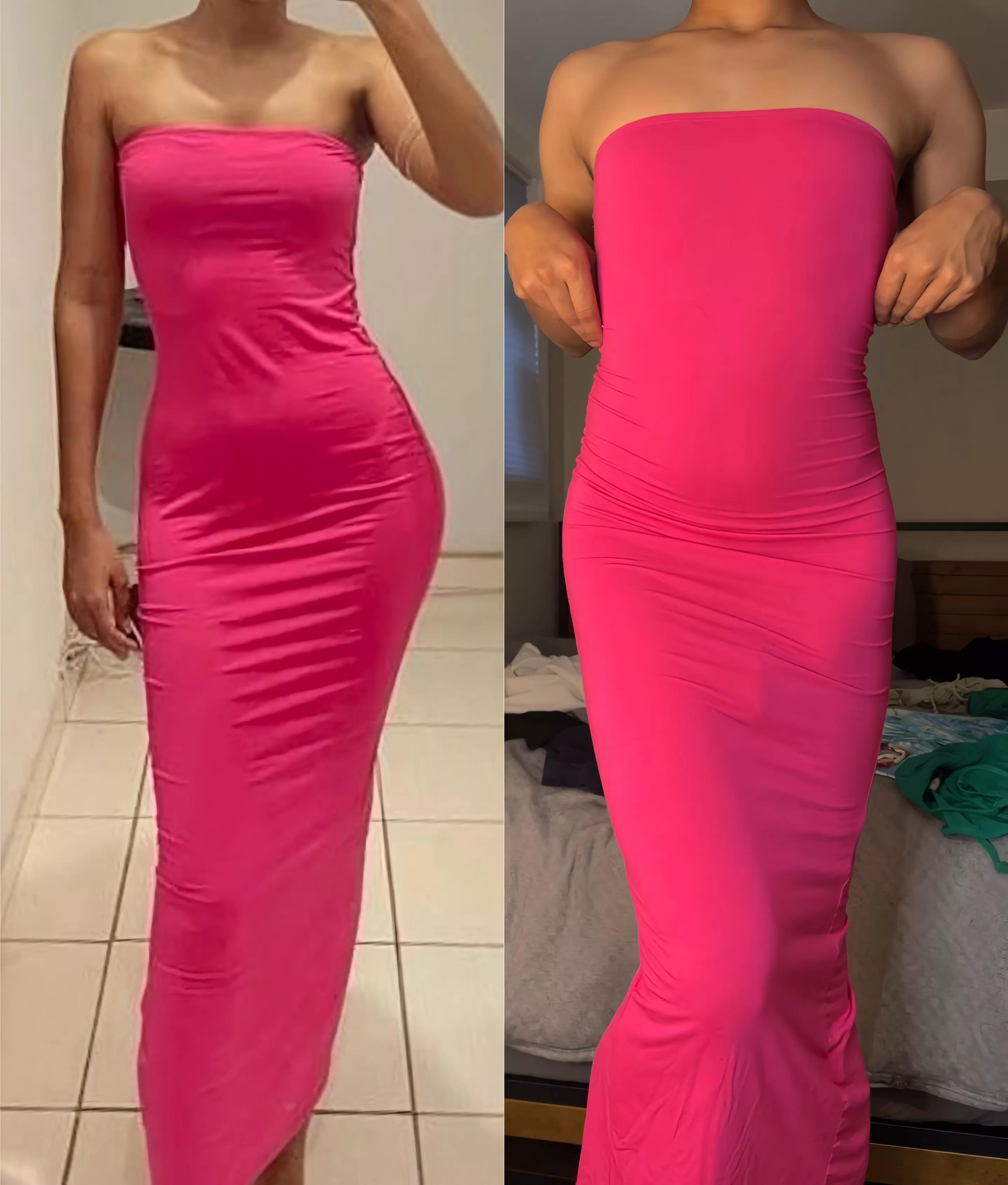 wearing my sisters dress 🤭 who wear it better? 🤍