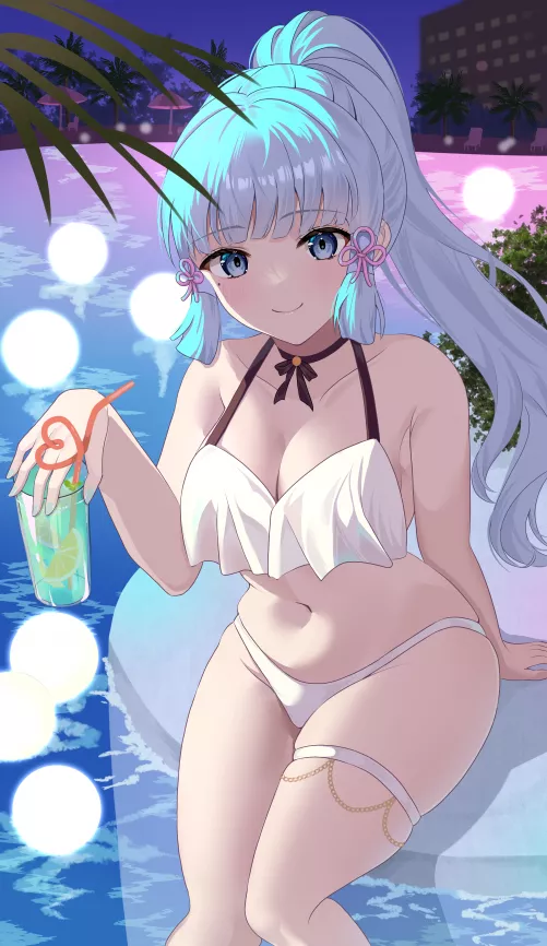 Ayaka offering a drink