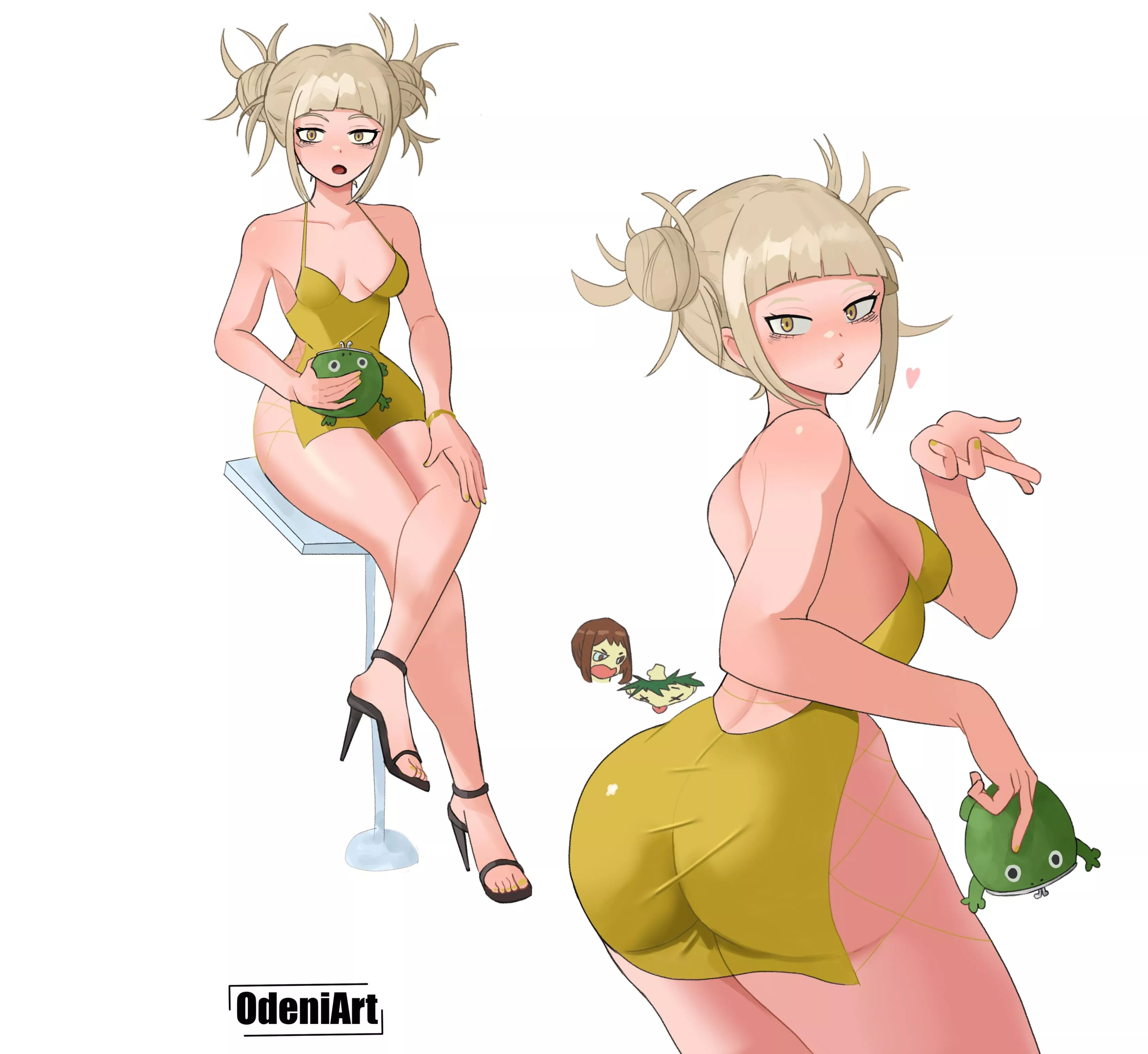 Himiko Toga wearing a golden dress (OdeniArt) 