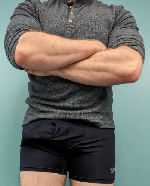 Huge forearms in my boxers 