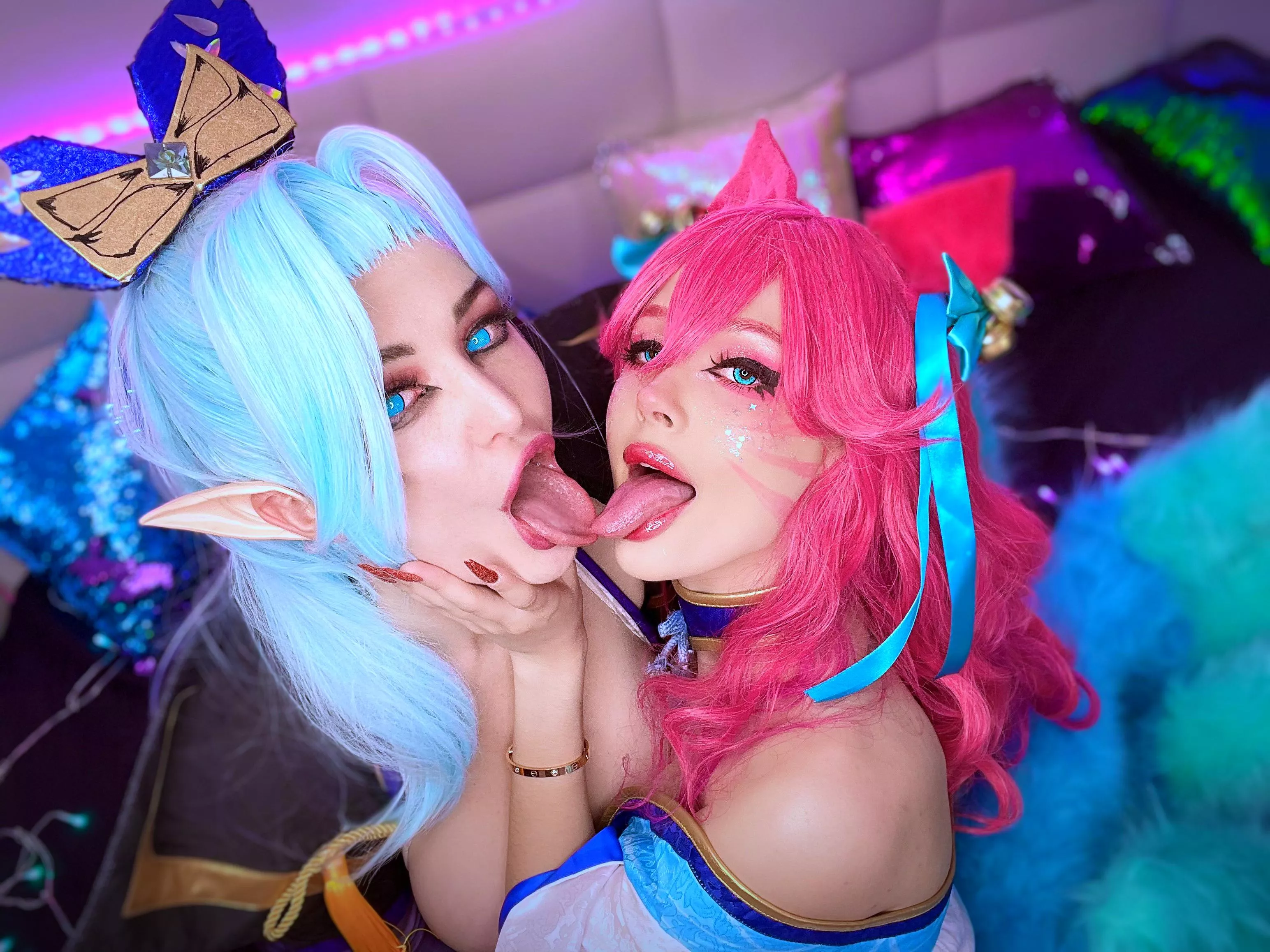 My Ahri and Vayne cosplay (Amber Hallibell, Purple Bitch)