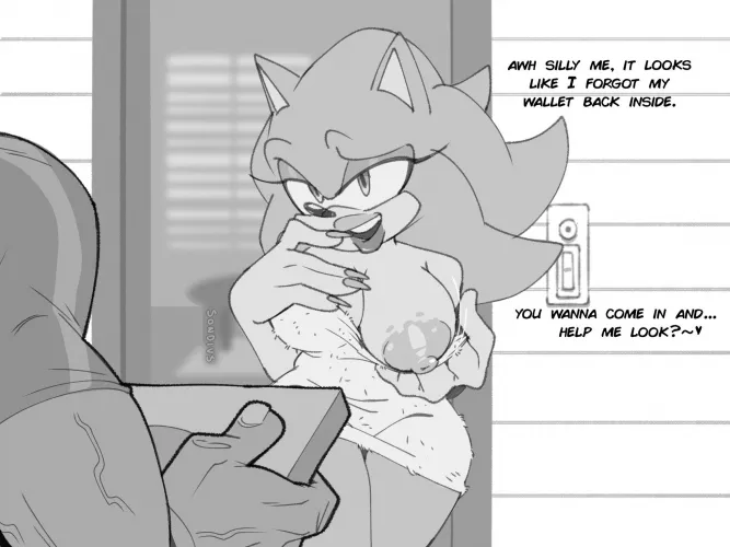 She ordered a large pizza, extra meat (Artist:SomeDivs)