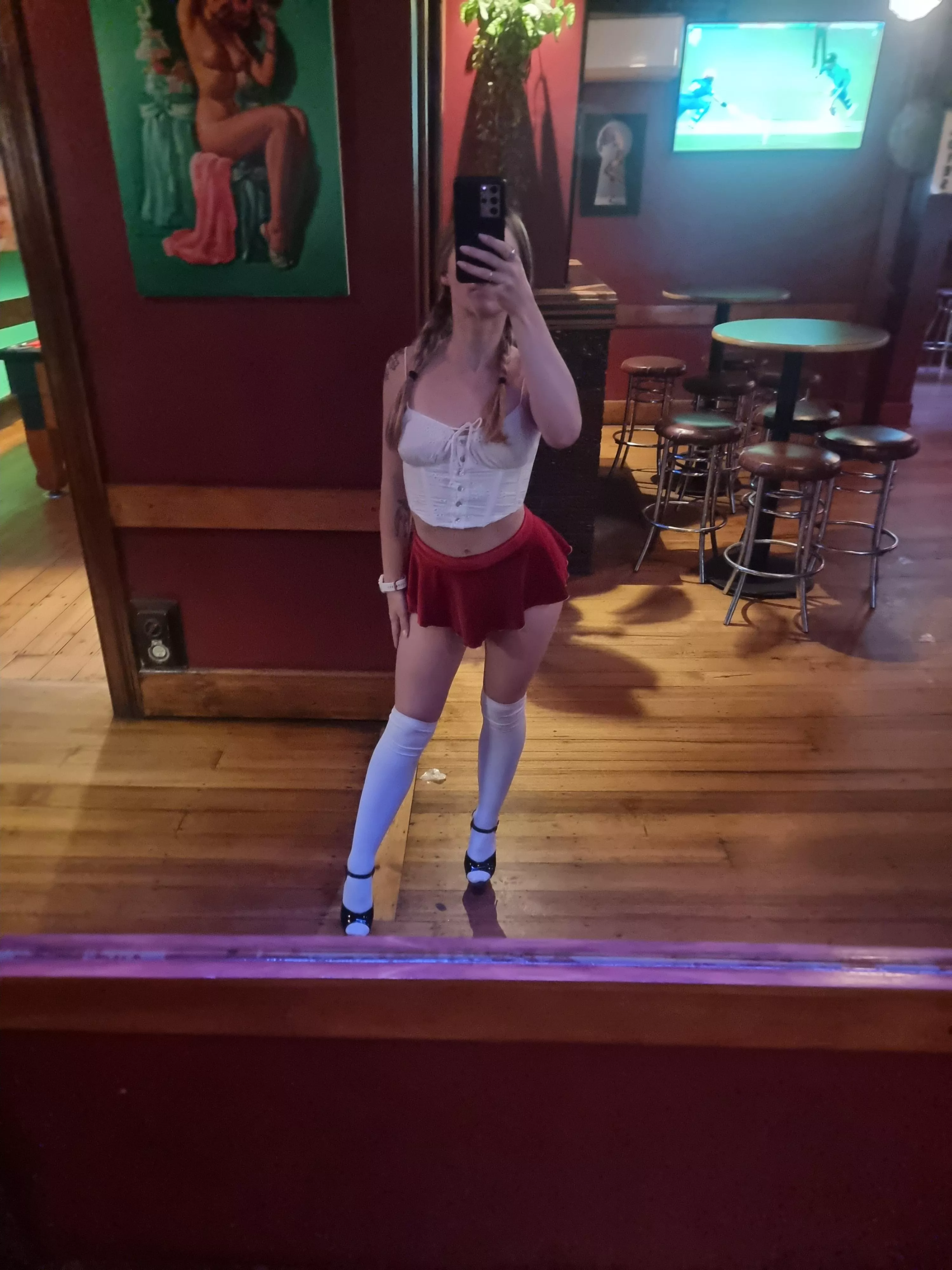 thigh high socks and heels are such a vibe