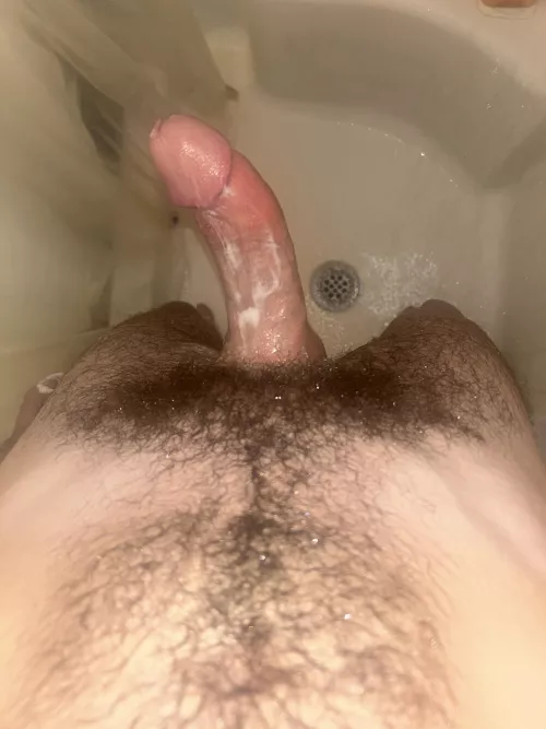 Would you stroke my soapy dick?