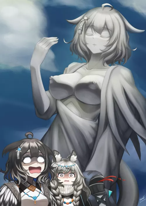 Local goddess's reaction to giant statue built by her followers 
