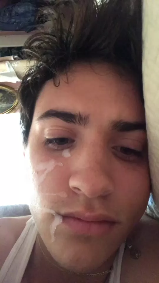 My roommate caught me napping and shot his load on my face 