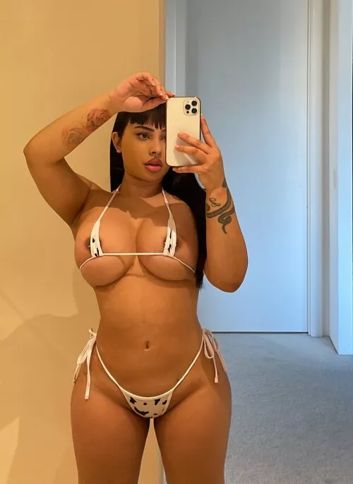 cow bikini with pierced nips