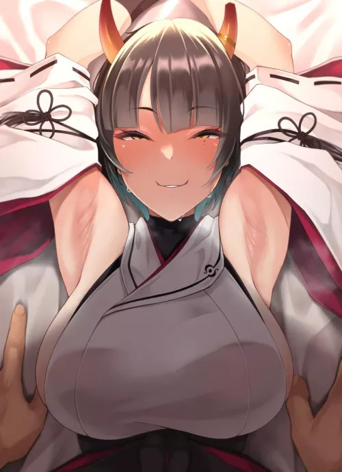 Tied up against her will or is she? 