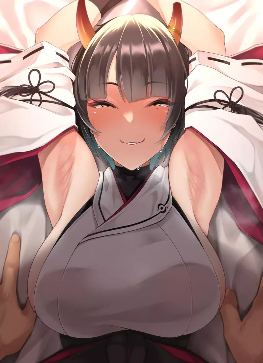 Tied up against her will or is she? 