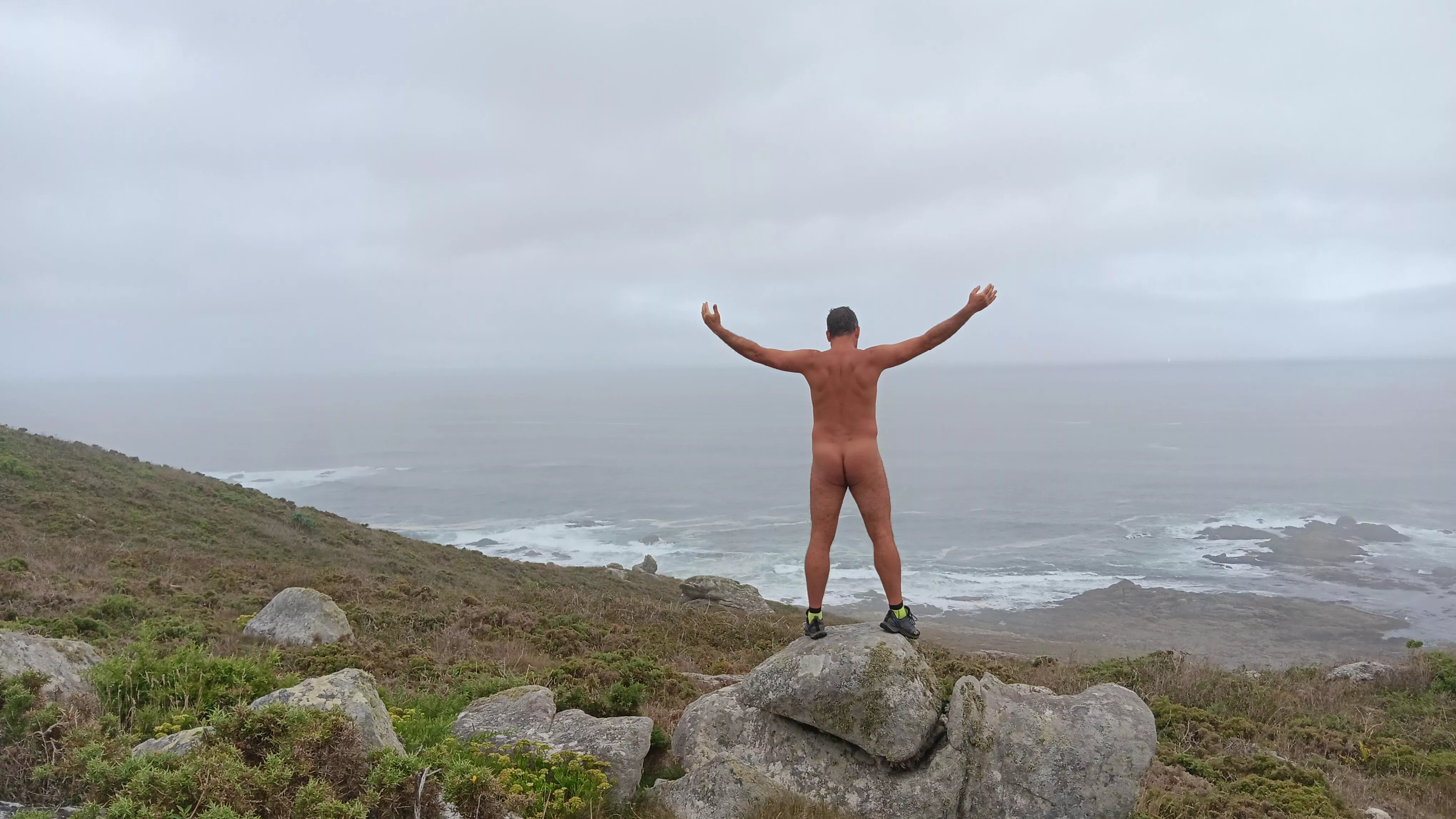 Cloudy day. Nudist time on the top