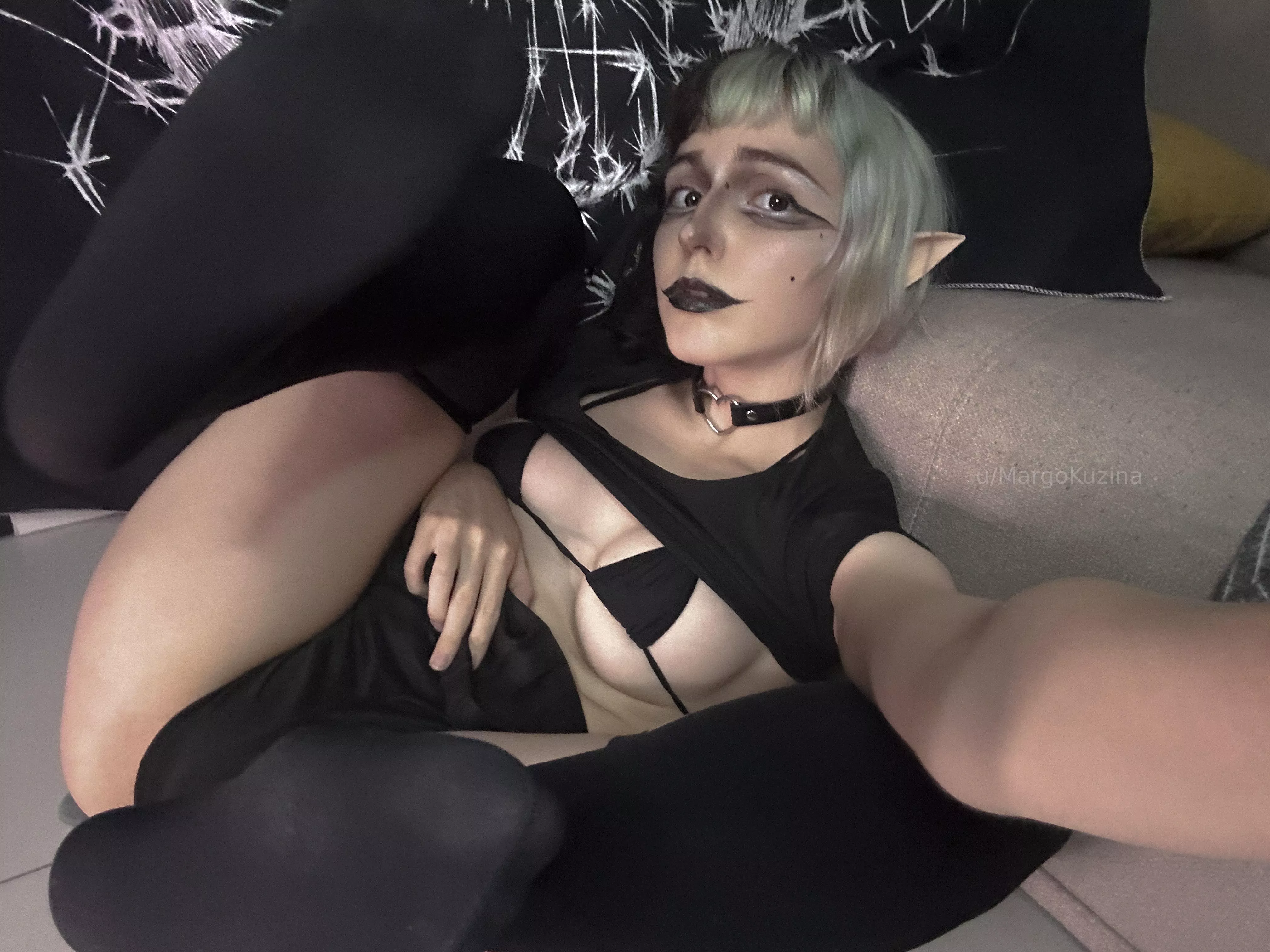 gothic charm with stockings