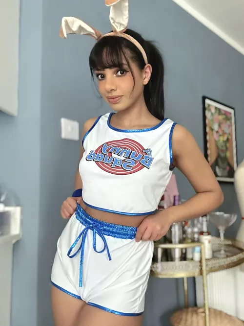 Let's play more than just a game of basketball, this bunny is very naughty