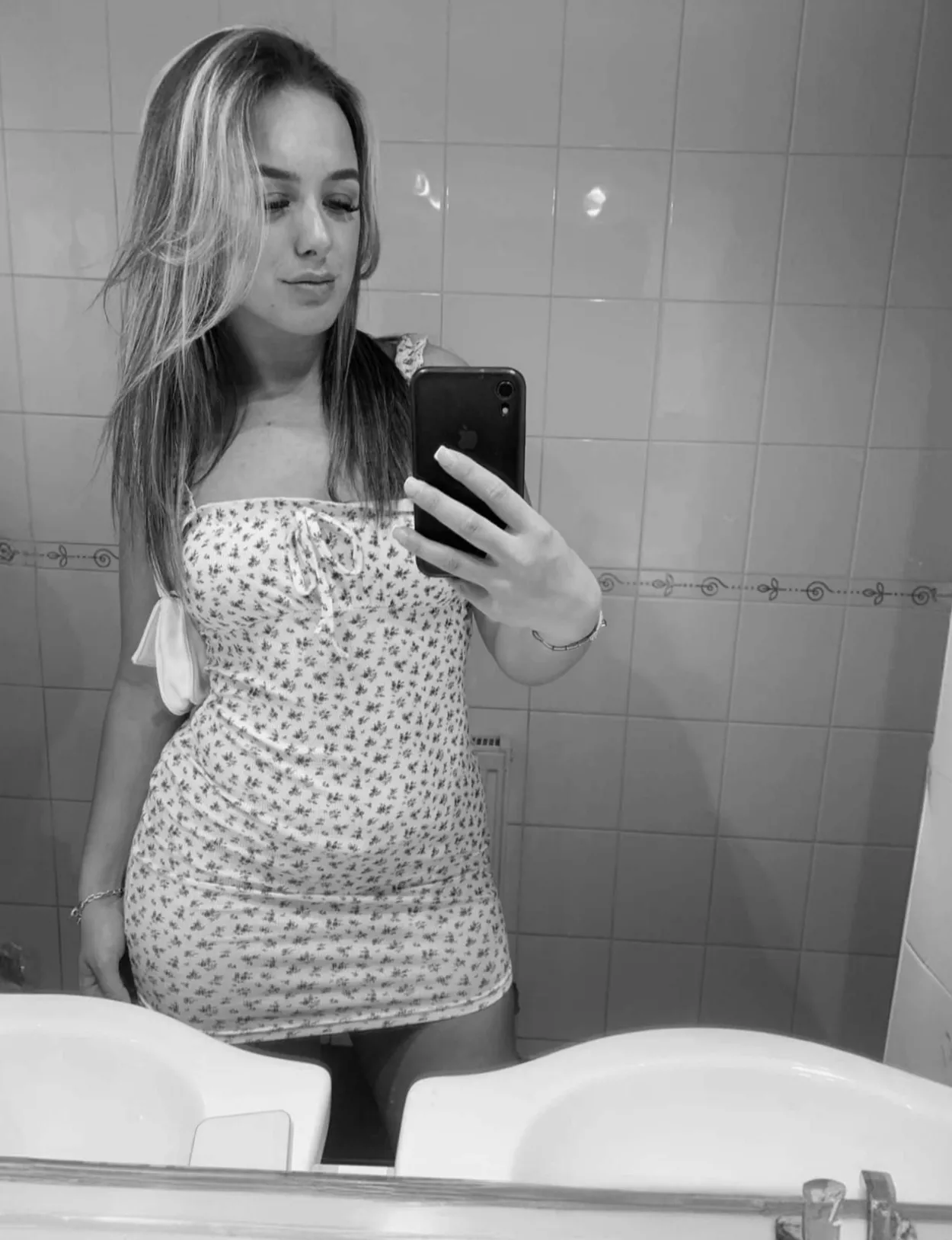 Tight sundress, nothing underneath ;)