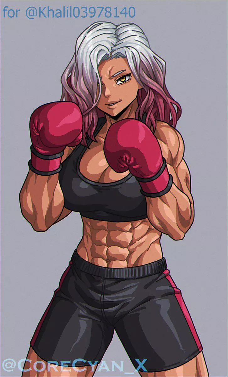 Female boxer [@CoreCyan_X]