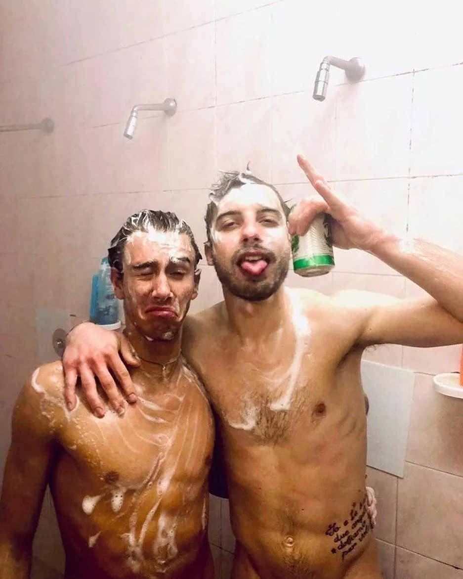 In the showers drunk