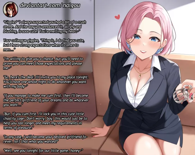 Let's play a little game~ Part1 [femdom][chastity][colleague][keyholder][keyholder][taunting]