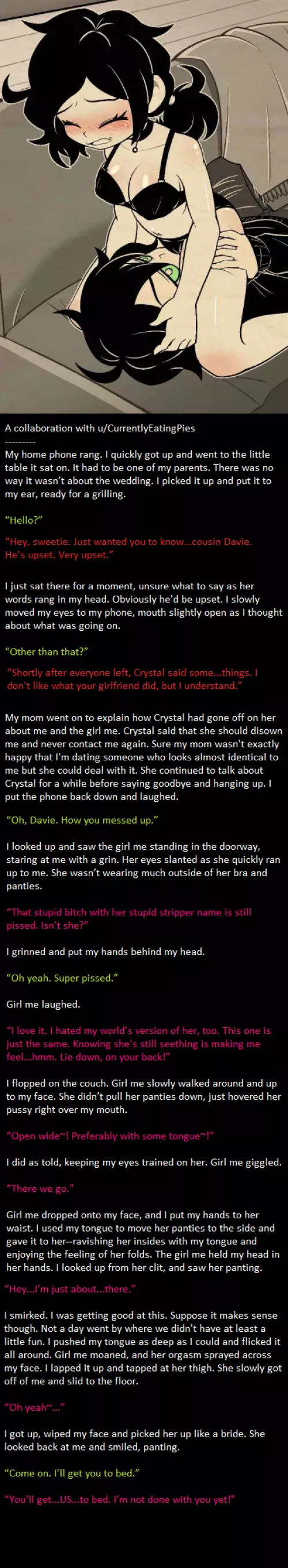 Multiverse (part 7) [alternate self] [alt gender selfcest] [maybe incest] [interdimensional] [face sitting] [squriting]