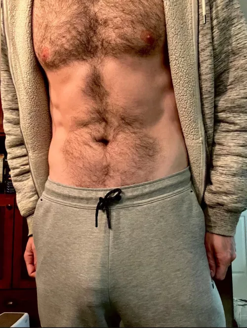 [37] I guess these sweats don’t do a great job at hiding it 😂 