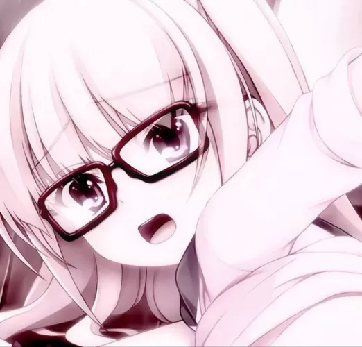 LF Color Source: glasses, open mouth clothes lift, long hair, looking at viewer, eyebrows, school uniform, 1girl, face, close-up, portrait, looking back, arms behind back, shirt lift, long sleeves, upper teeth only