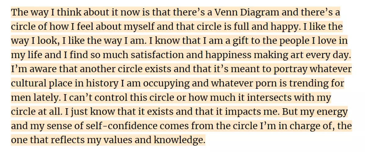 This paragraph captures how I want to feel so well