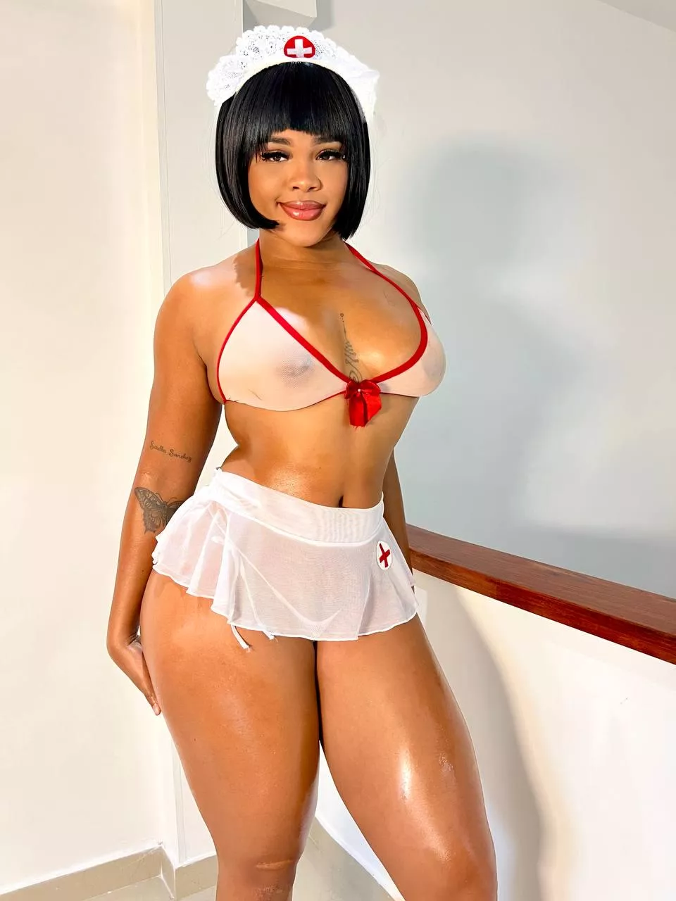 You are looking at my boobs without saying Hi? That's rude