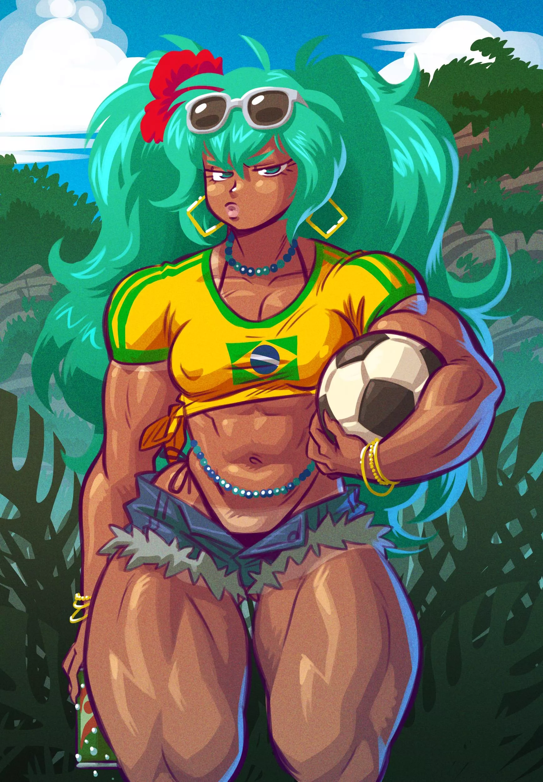 Biblically accurate brazilian Miku [@tilingart]