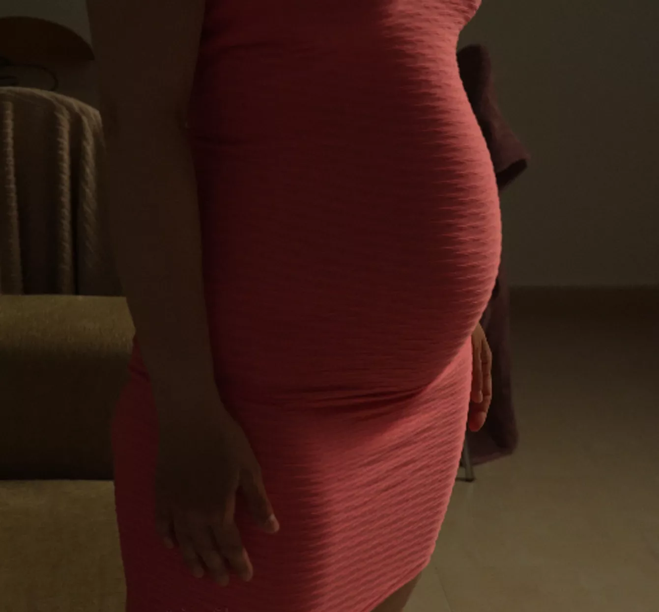 Do I look pregnant with this stuffed belly?