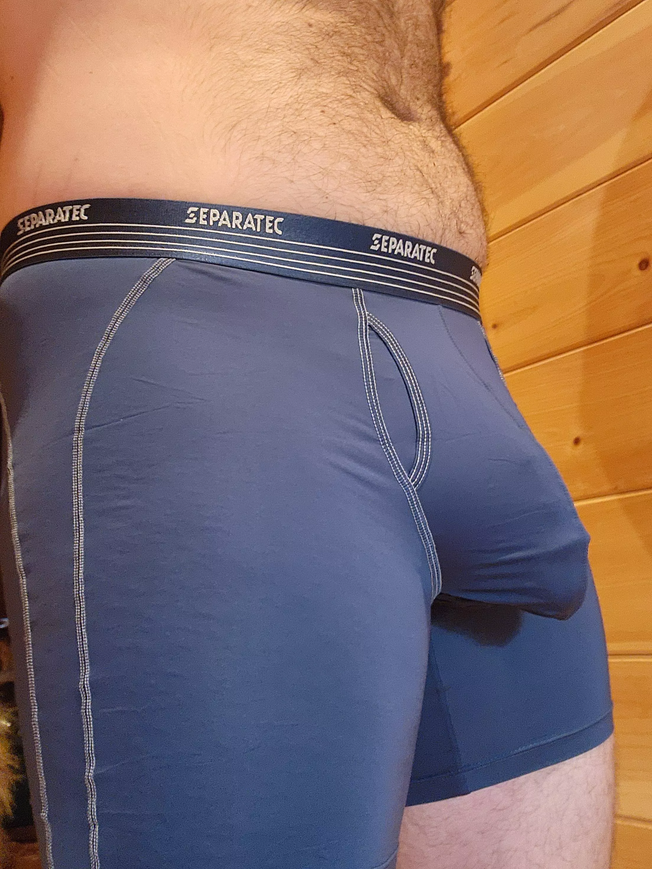 (M30) trying on my new boxers.