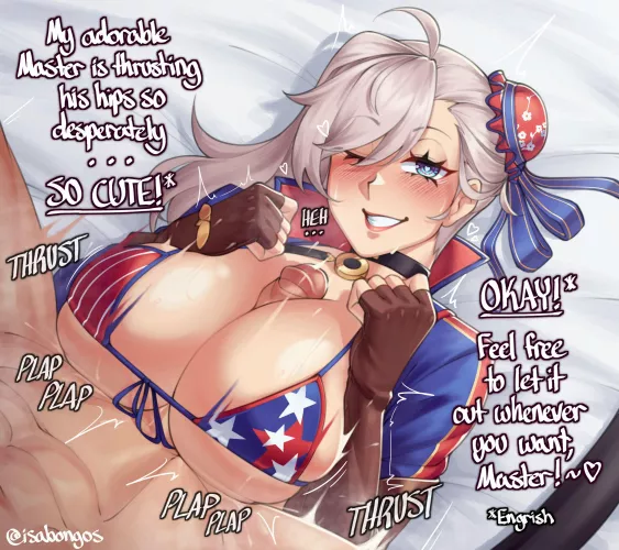 Musashi showing what she learned from her time in America (Dominique/isabongos) [Fate/Grand Order]