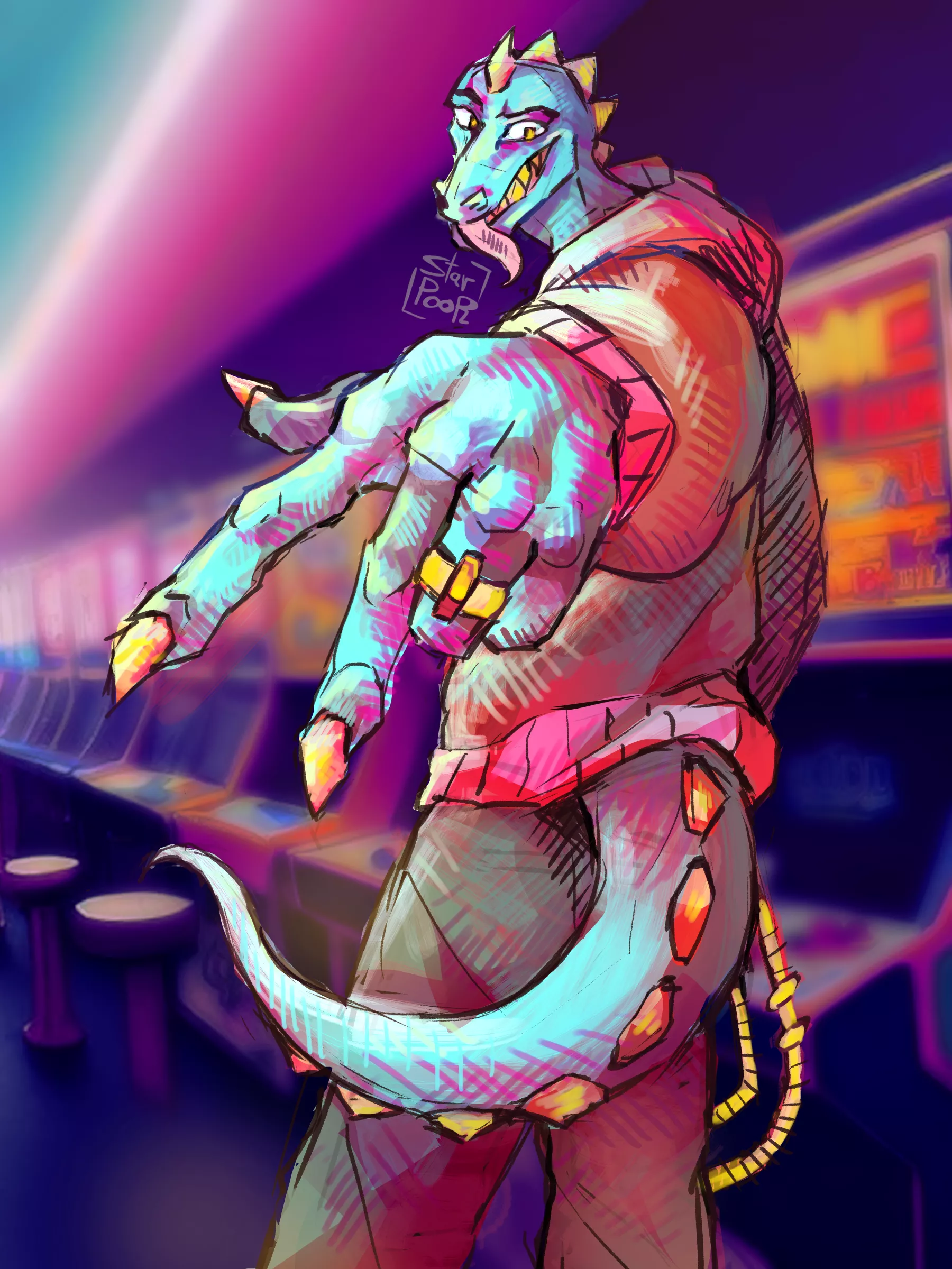 HE HAS SPEND ALL HIS MONEY ON ARCADE GAMES (he's broke)